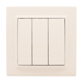 EKF Basic Минск Бежевый Выключатель 3-кл, 10А, СП.