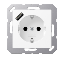 JUNG A Flow/A 550 Белый матовый Розетка  с USB-зарядным устройством, тип А, SCHUKO