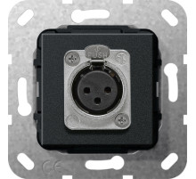 Gira System 55 Черный матовый Гнездо XLR серии D Вставка