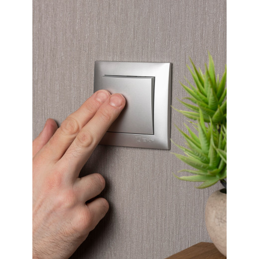 Валенсия лицевая панель кнопки звонка 10А сталь EKF PROxima