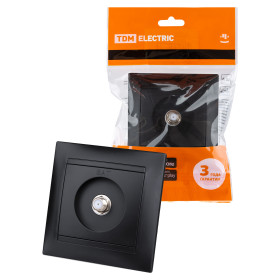 TDM Розетка SAT (F-разъем) 0-2400МГц графит 