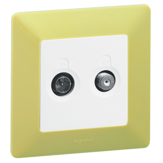 Valena IN'MATIC.Розетка оконечная TV-SAT 10дБ, диапазоны 5-862МГц/950-2400 МГц.