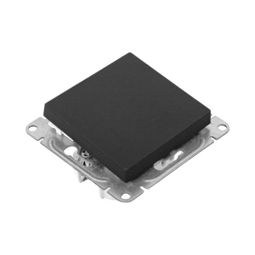 Механизм выключателя, одноклавишный, кнопочный, чёрный Эпика EKF