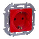 Розетка с заземлением - Legrand/Daccord Inspiria - со шторками 16А 250В винтовые зажимы - красный