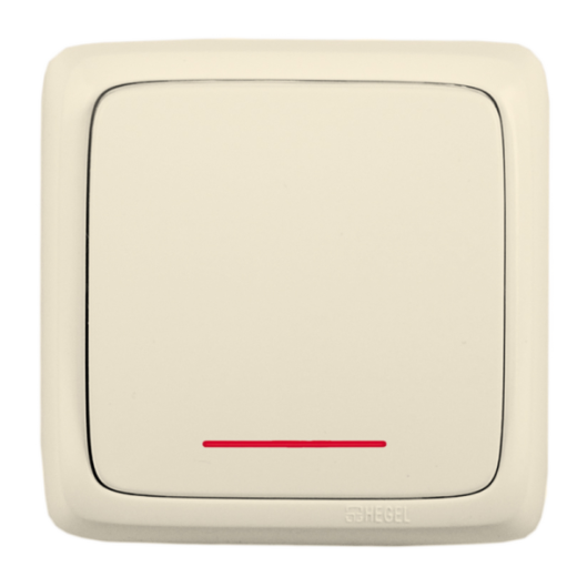 ВА10-114-01 Выключатель открытой установки, одноклавишный, с индикацией, с изолирующей пластиной, цвет слоновая кость