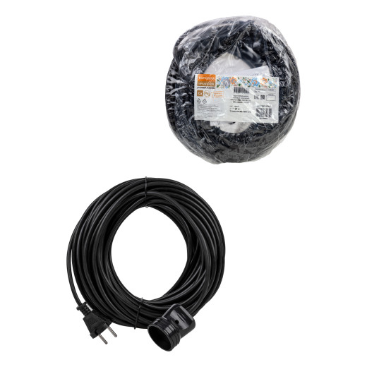 Удлинитель-шнур силовой народный ПВС 2200 Вт б/з, 20м, штепс. гнездо