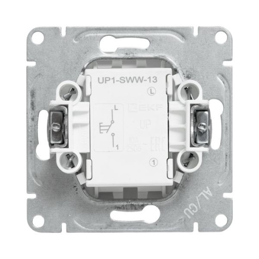 Механизм выключателя, одноклавишный, кнопочный, белый Эпика EKF