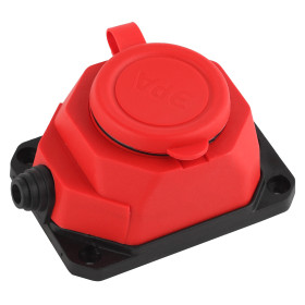 ЭРА Колодка K-1e-RED-IP44 каучуковая с заземлением 1 розетка 16A IP44 красная