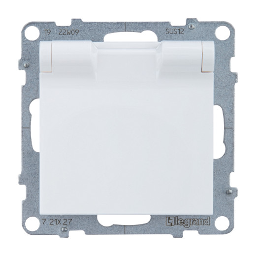 SUNO. Силовая розетка 2К+З 16А 250В. С крышкой IP21. С защитными шторками. Безвинтовые зажимы Цвет 