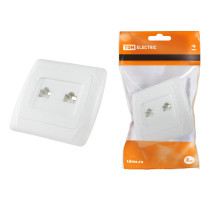 TDM Розетка двойная телефонная RJ11  белая 