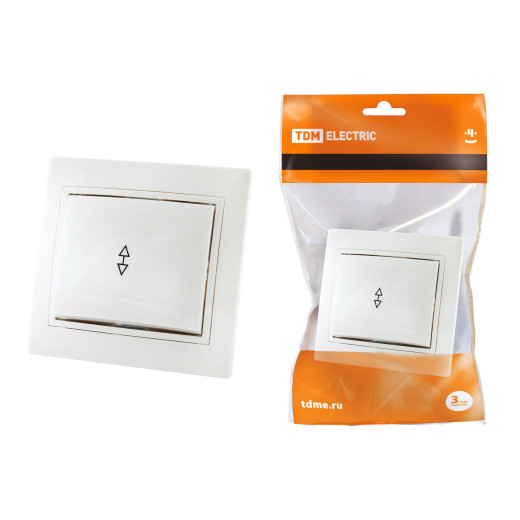 Выключатель на 2 направления 1 кл. 10А (основание керамика) белый 