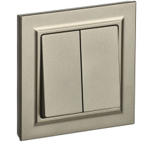 IEK BRITE Шампань Выключ. 2-кл. 10А в сборе ВСР10-2-0-БрШ