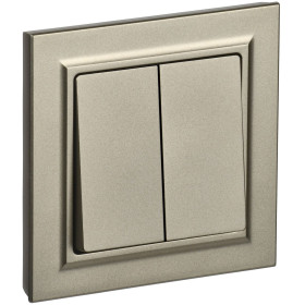 IEK BRITE Шампань Выключ. 2-кл. 10А в сборе ВСР10-2-0-БрШ