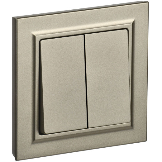 BRITE Выключ. 2-кл. 10А в сб. ВСР10-2-0-БрШ шамп. IEK