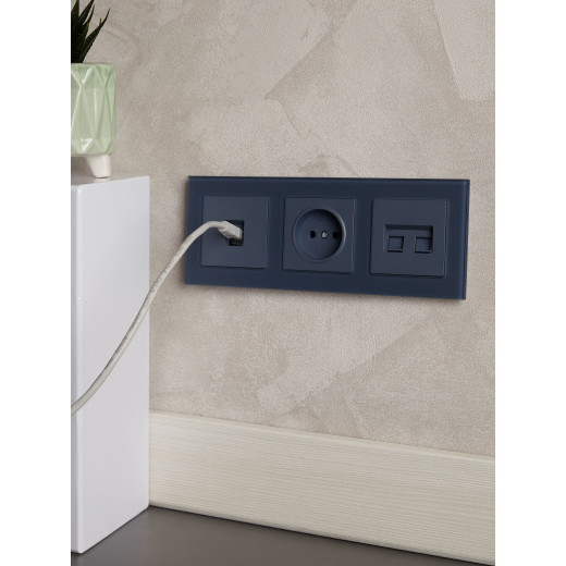 BRITE Рамка 3-мест. РУ-3-2-Бр стекло маренго матовый IEK