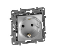 Legrand Etika Алюминий Розетка с/з, винтовые клеммы, 16А, 250 В.