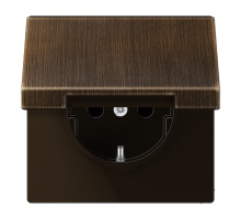 JUNG SCHUKO®-розетка 16 A / 250 B ~ с крышкой, латунь Antik