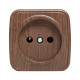 Розетка 1-местная ОП Минск 10А без заземления тёмное дерево EKF