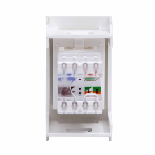 Компьютерная розетка RJ-45, кат. 5е, 8P8C, Viva, белая, 1 модуль