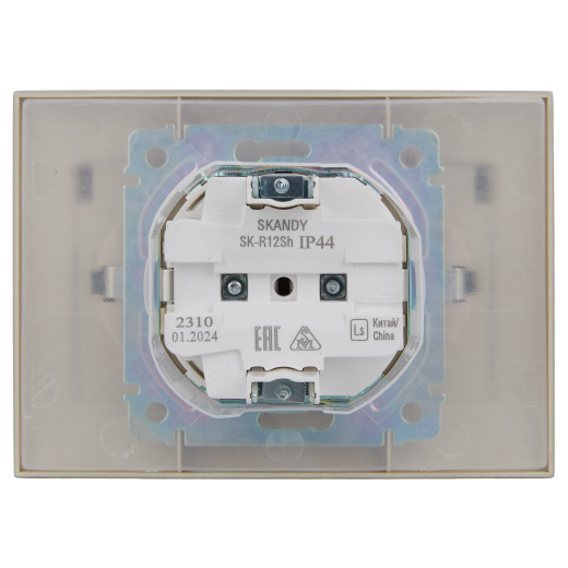 SKANDY Роз. 2-я с кр. 16А в сб IP44 SK-R12Sh шамп. IEK
