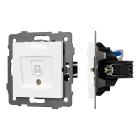 Arlight Механизм компьютерной розетки SCT-MPC1-PL-WH-V (RJ-45, CAT6) (-)