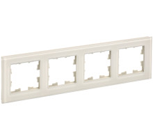IEK BRITE DECOR Ванильный глянец стекло Рамка 4-м РУ-4-2-БрВа