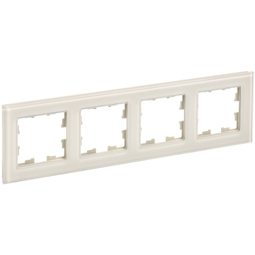 BRITE Рамка 4-мест. РУ-4-2-БрВа стекло ванильный IEK