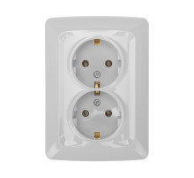 KRANZ DEA Розетка 2-ая с/з с/у 16А Бел