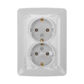 KRANZ DEA Розетка 2-ая с/з с/у 16А Бел