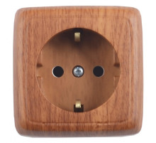 Hegel Альфа наруж Дуб РА16-113-05 Розетка с/з, изол. пластиной (250В, 16А)