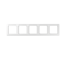 JUNG Рамка 5-кратная горизонтальная с полем для надписи белая