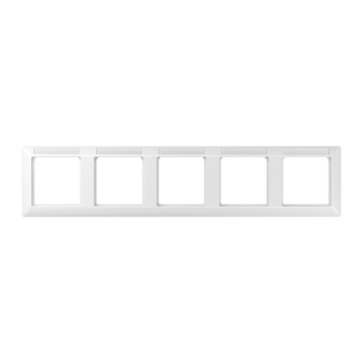 Рамка 5-кратная горизонтальная с полем для надписи белая