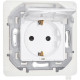 Розетка с заземлением IP44 - Legrand/Daccord Inspiria - со шторками с защитной крышкой 16А 250В винтовые зажимы - белый