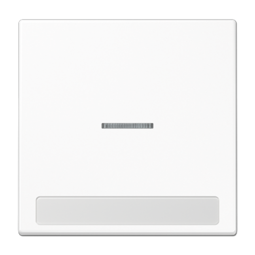 Клавиша для  выключателя с окошком для подсветки и полем для надписи, белая