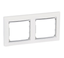 Legrand Valena Белый/Серебряный штрих Рамка 2-ая горизонт..