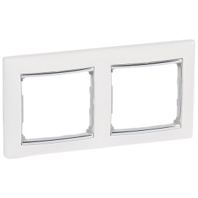 Legrand Valena Белый/Серебряный штрих Рамка 2-ая горизонт..