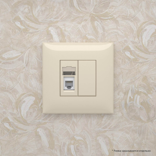 Телефонная розетка RJ-12 в стену одинарная, Avanti, ванильная дымка