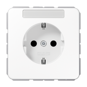 JUNG Штепсельная розетка SCHUKO 16A 250V~ с защитой от детей и полем для надписи центральная плата белая
