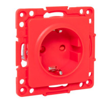 EKF PROxima Стокгольм Механизм Розетки 1-местной с/з 16А винтовые клеммы красный с защ. штор..