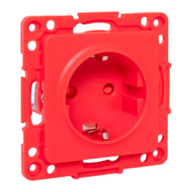 EKF PROxima Стокгольм Механизм Розетки 1-местной с/з 16А винтовые клеммы красный с защ. штор..