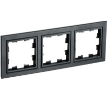 IEK BRITE BASE Черный Рамка 3-м РУ-3-БрЧ