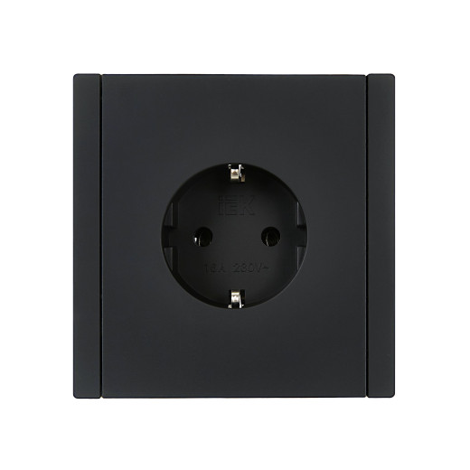 FORTE&PIANO Роз. с з/к без з/ш б/к 16А FP114 чер. IEK