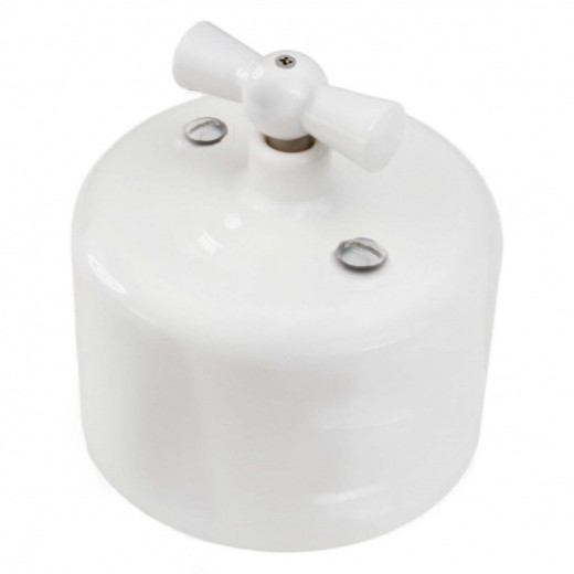 Выключатель 2кл. R, керамика, цвет белый