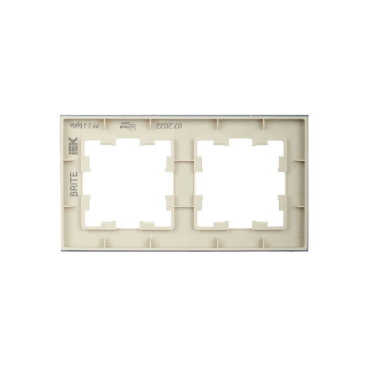 BRITE Рамка 2-мест. РУ-2-2-БрВа стекло ванильный IEK