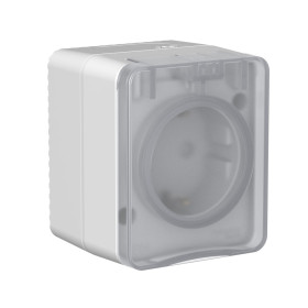 Systeme Electric AtlasDesign Profi54 Наруж Серый Розетка с/з со шт. 16А 250В