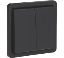 Niko Hydro Черный Выключатель 2-клавишный, IP55, пруж клеммы