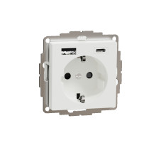 Schneider Electric MERTEN SM Белый Розетка силовая 16 A с зарядкой USB A+C 3 A