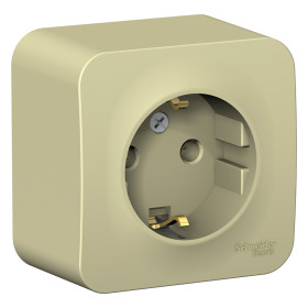 Systeme Electric Blanca наруж Беж Розетка с/з без шторок, изолир. пластина 16А, 250В