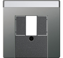 Gira  SYSTEM55 Накладка телефонной розетки TAE+Стерео+USB с полем для надписи