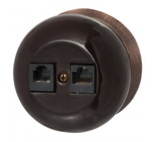 BIRONI Фаберже Керамика Коричневый Розетка RJ45